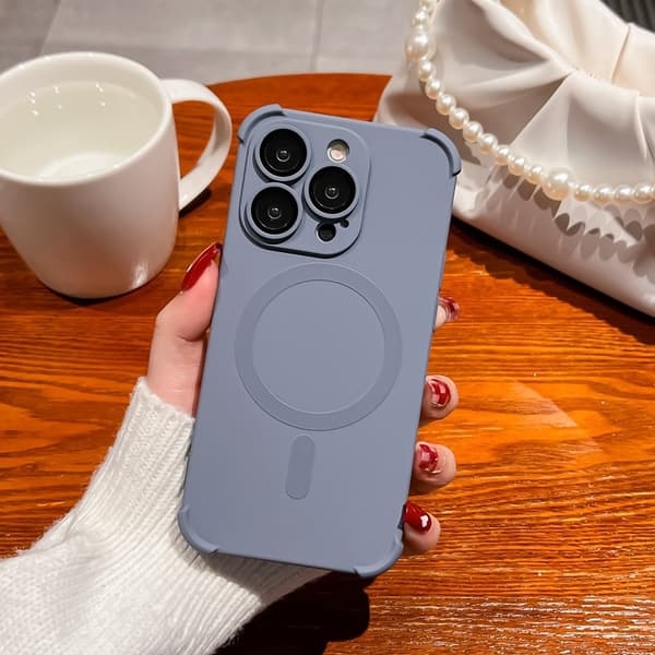 Kotelo iPhone Liquid Silicone Magnetic Silicone Gray