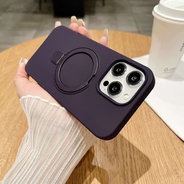 Etui til iPhone 14 Flydende Silikone Magnetisk Stativ Silikone Finish Noz8828
