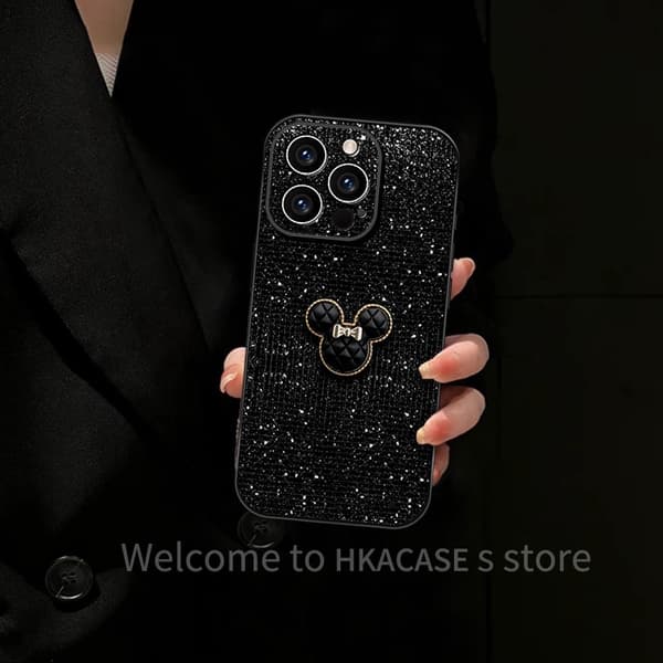 Kotelo iPhone 16 Pro Diamond Accent Stand Musta Noz1296