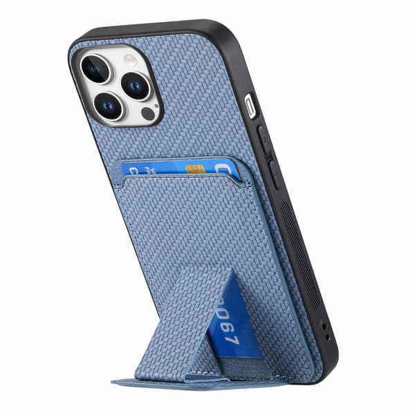 Etui til iPhone 17 Air Stativ Kortspor Blå Noz12694