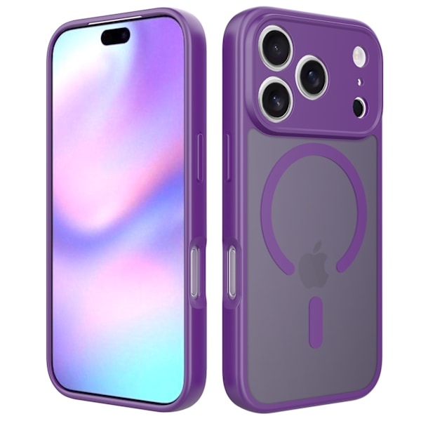 Etui til iPhone 14 Plus/15 Plus Skin Feel Magnetisk Linsedetalj Lilla