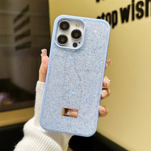 Fodral för iPhone 13 Pro Diamantaccent Strassaccent Elektropläterad Ljuslila Noz18131