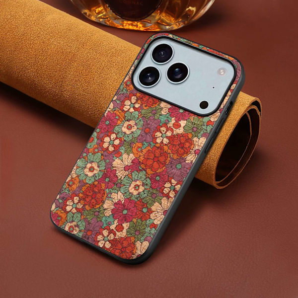 Fodral för iPhone 15 Pro Lädertextur Röd Noz6567