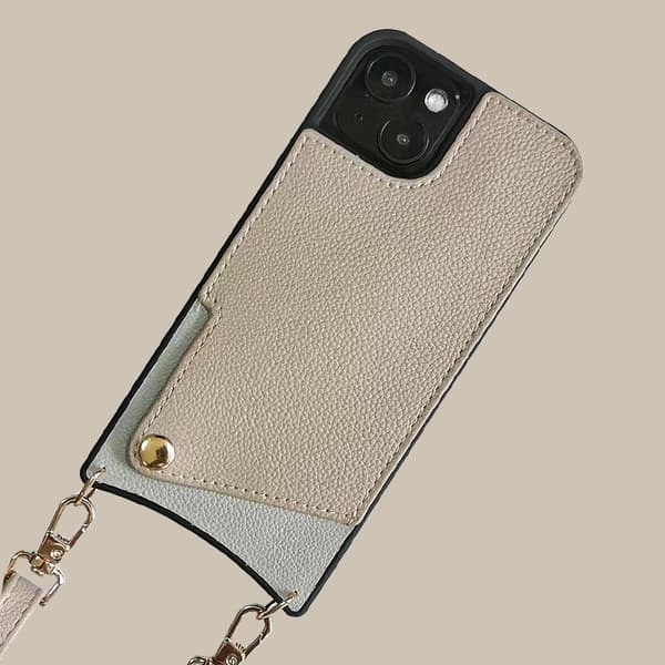 Etui til iPhone 16 Plus Stand Kortplads Snor Sølvgrå