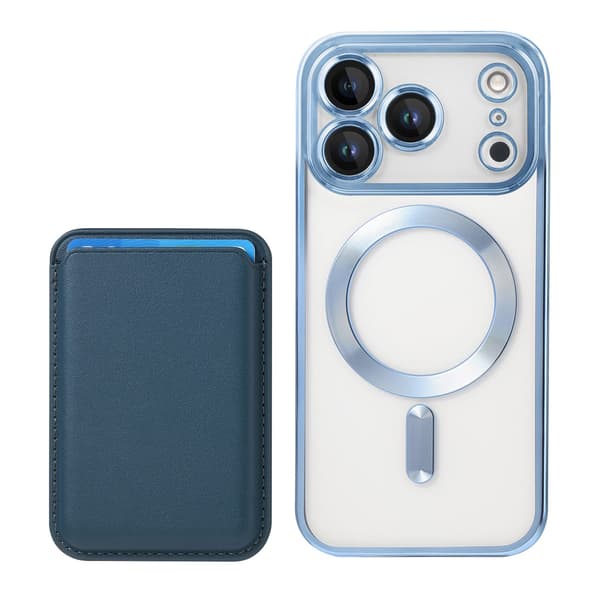 Fodral för iPhone 15 Elektropläterat Magnetiskt Stativ Linsdetalj Kortplats Noz6128
