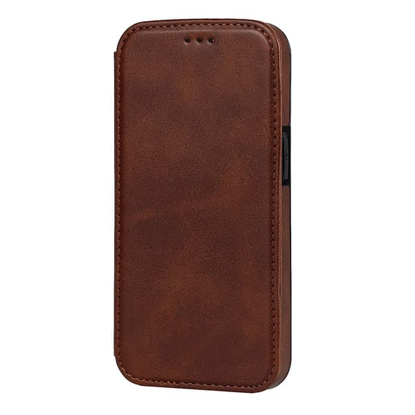 Kotelo iPhone-korttipaikalle, nahkatekstuuri, ruskea Noz3955