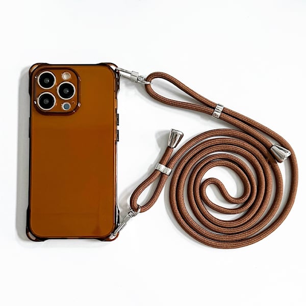 Etui til iPhone 13 Snor Klar Brun