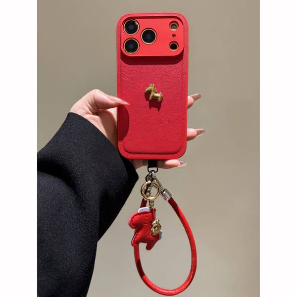 Etui til iPhone 16 Pro Max Lædertekstur Rød Noz12800