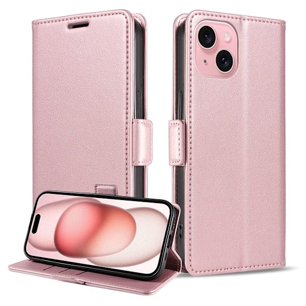 Fodral för iPhone 15 Pro Kortplats Rosa Noz2930