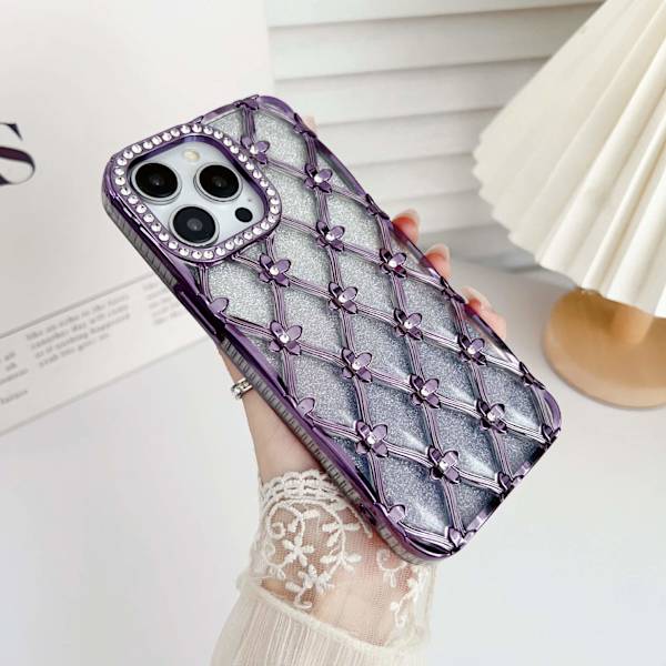 Fodral för iPhone 17 Glitter Strass Accent Elektropläterad Lila