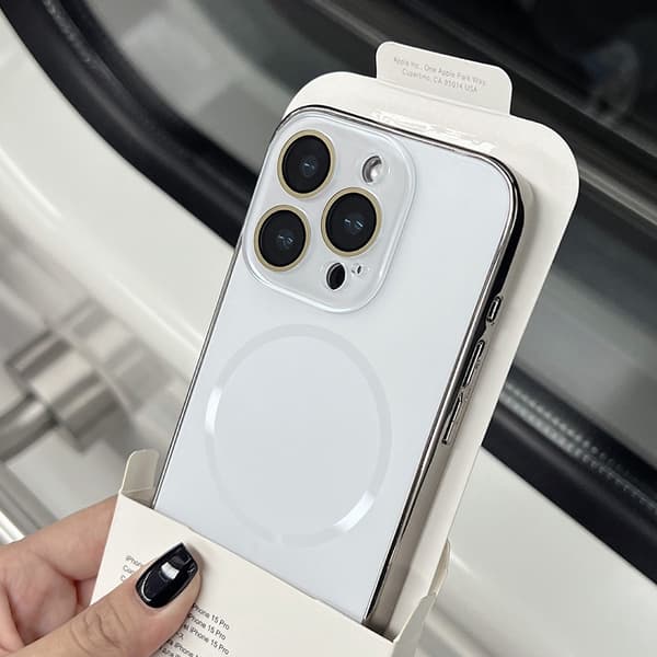 Etui til iPhone 16 Pro galvanisert magnetisk linsedetalj Noz23808