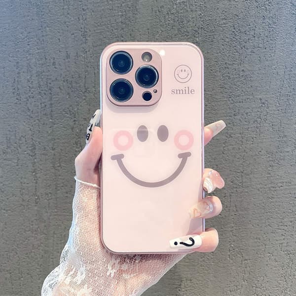 Fodral för iPhone 15 Blush Smiley Glass Internet Design Noz14897
