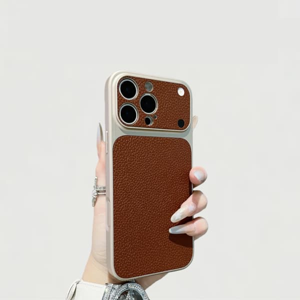 Etui til iPhone 14 Lærtekstur Brun Noz11505