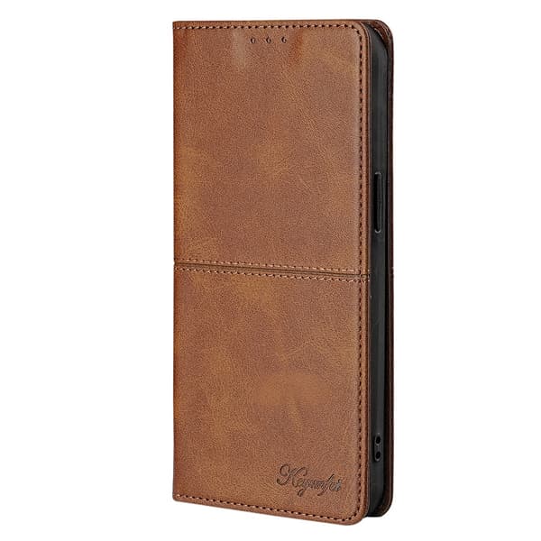 Etui til iPhone 15 Pro Kortplads Lædertekstur Lysebrun Noz22027