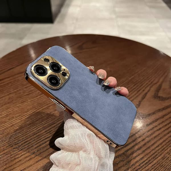 Etui til iPhone 14 E Lens Detail Marineblå