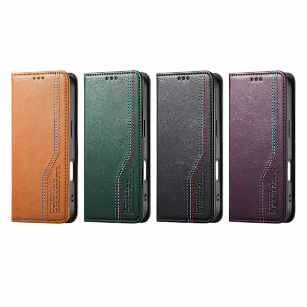 Fodral för iPhone 17 E/16E (Ej för 16) Kortplats Lädertextur Noz22433