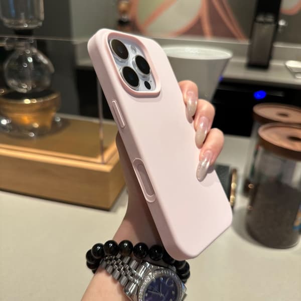 Etui til iPhone 15 Pro Flytende Silikon Rosa Noz17262