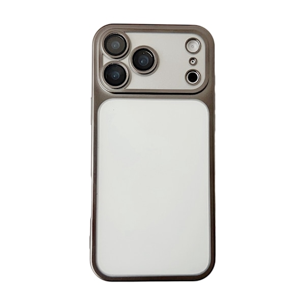 Fodral för iPhone 16 Pro Max Matt Elektropläterad Linsdetalj Grå Klar