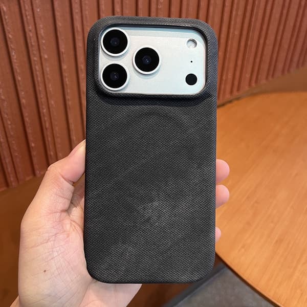 Etui til iPhone 16 Pro Max Magnetisk Lædertekstur Sort Noz12935