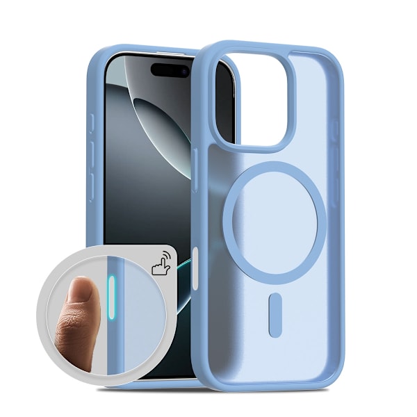 Deksler til iPhone 16 Pro Max Matt Magnetisk Blå Noz14412