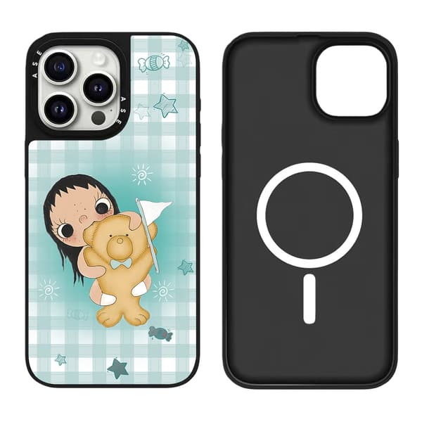 Etui til iPhone 15 Pro Max Xiaoyu Girl Cute Creative Sølv Sort Noz10851