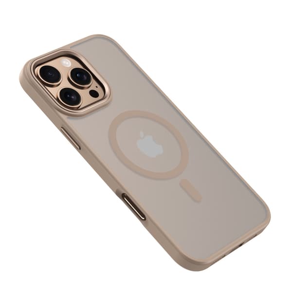 Fodral för iPhone 15 Skin Feel Matt Klar Magnetisk Klar Guld
