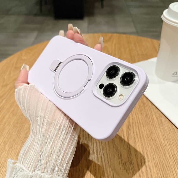 Etui til iPhone 16 Pro Max Flydende Silikone Magnetisk Stativ Silikonefinish Noz8746