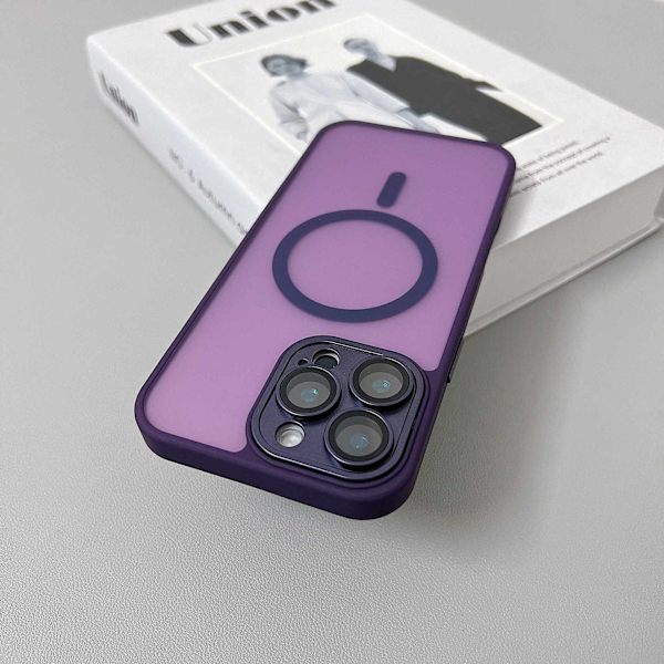 Deksler til iPhone 14 Pro Max Magnetisk Ørkengull Dyp Lilla