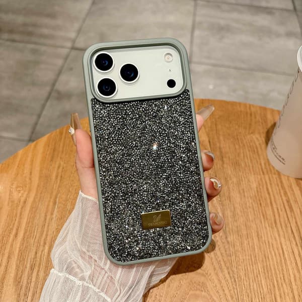 Etui til iPhone 14 Pro Luksus Full Rhinestones Diamanter Grå