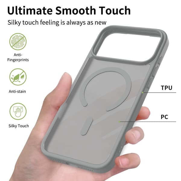 Etui til iPhone 17 Pro Magnetisk Sølv Oransje Noz14537