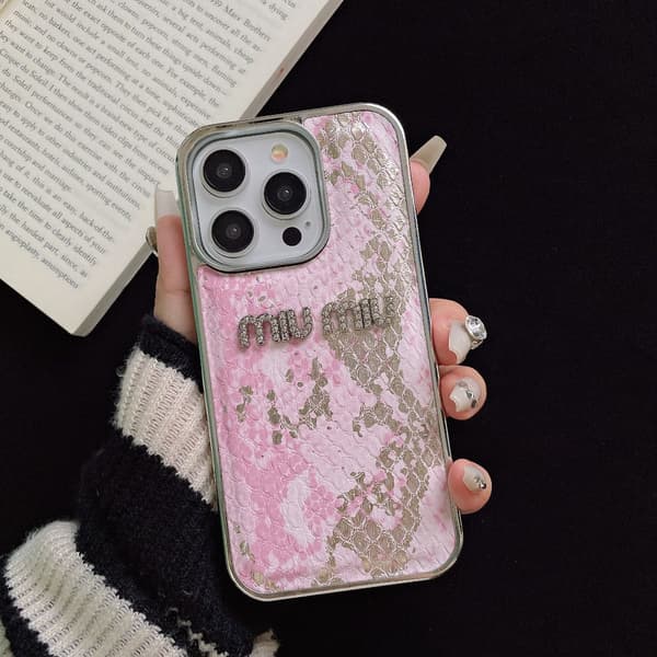 Etui til iPhone 17 Pro Max Diamantaksent Elektrobelagt Skinntekstur Rosa