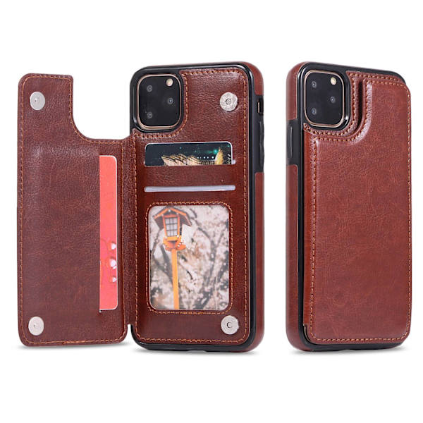 Fodral till iPhone 14 Plus Lädertextur Brun Noz3001