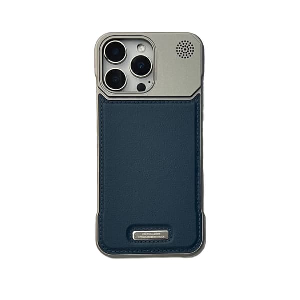 Etui til iPhone 15 Pro Magnetisk Skinntekstur Blå Noz6432