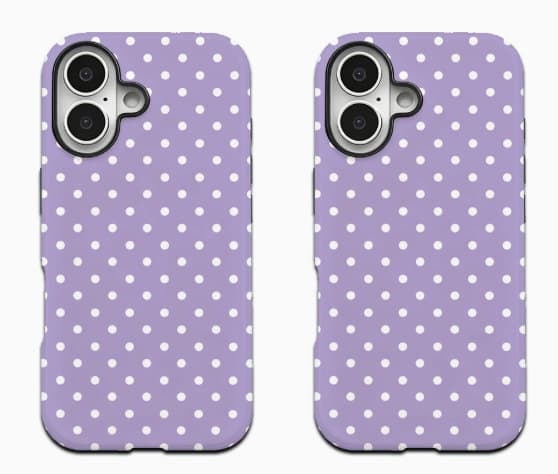 Etui til iPhone 13 Polka Dot Dobbeltlag Lilla Hvit