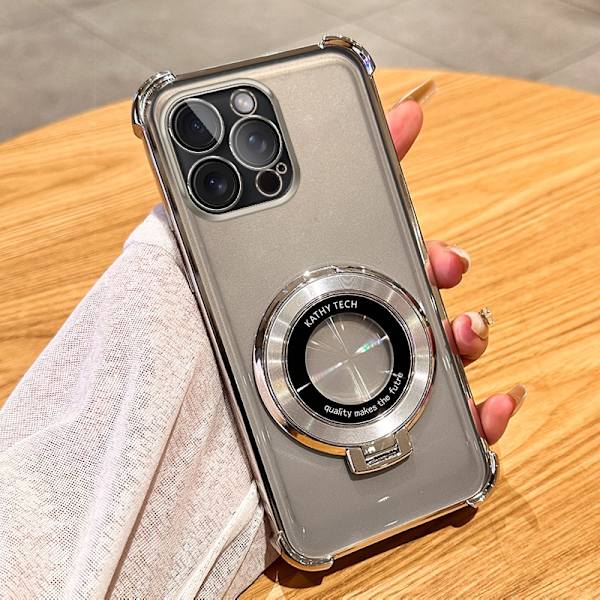 Etui til iPhone 16 E Magnetisk Stativ Sølv Noz21284