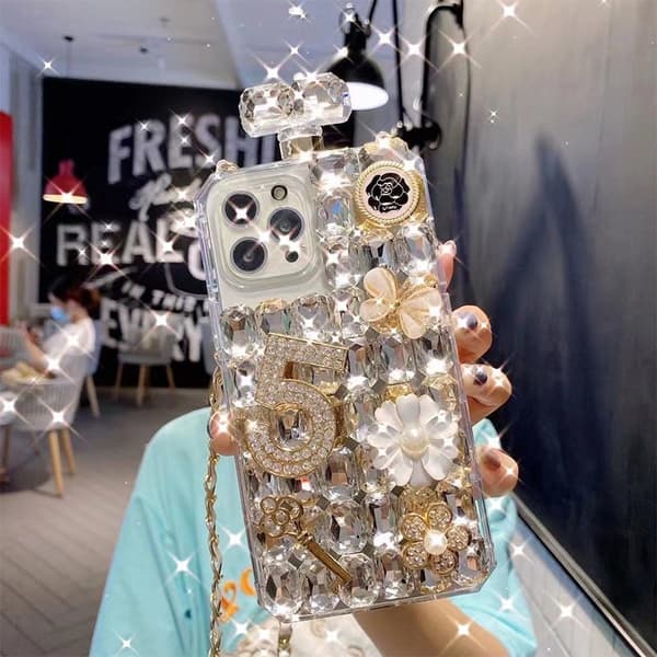 Etui til iPhone 17 Luksuriøs Crossbody Tau Parfyme Hvit