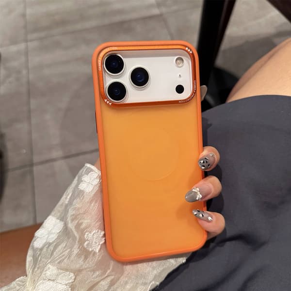 Fodral till iPhone 17 Pro Rippled Skin Large Pores Orange