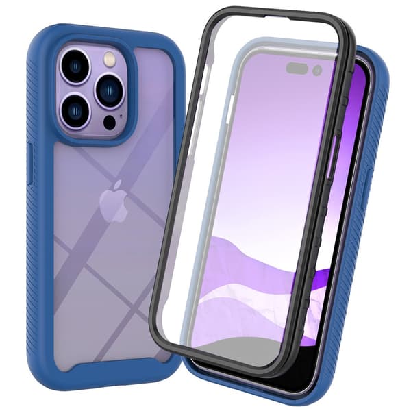 Etui til iPhone 15 Three One Fortykket Front Kongeblå