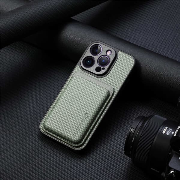 Fodral för iPhone 14 Plus Magnetiskt Stativ Kortplats Grön Noz3650
