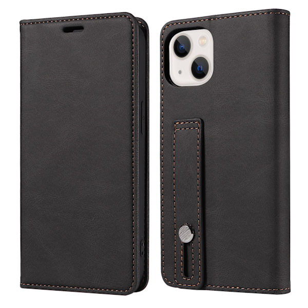Fodral för iPhone 14 Plus Lädertextur Svart Noz3485