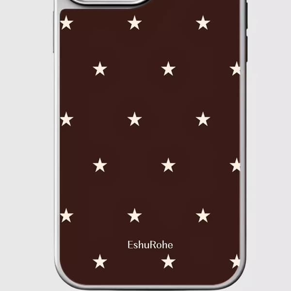 Etui til iPhone 15 French Chestnut Coffee Star Brown Silver