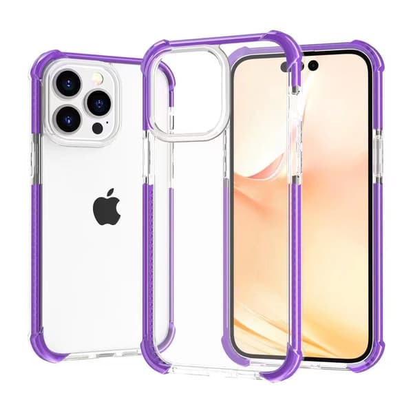 Etui til iPhone 16 Pro Fire Hjørner Klar Lilla