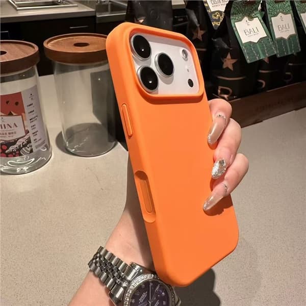 Etui til iPhone 17 Pro Max Flydende Silikone Silikone Orange Noz9952