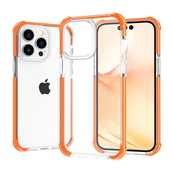 Kotelo iPhone 13 Pro MAX Four Corners Clear Orange