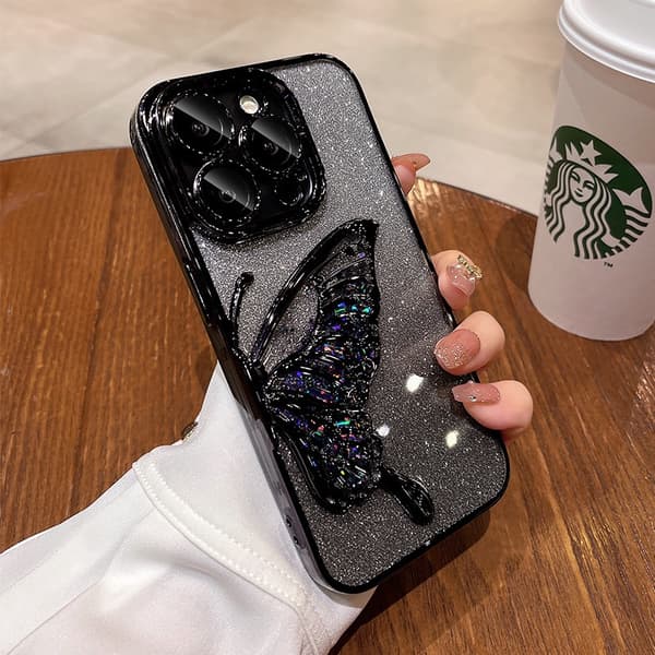 Fodral för iPhone 15 Pro MAX Elektropläterad Linsdetalj Svart Noz13238