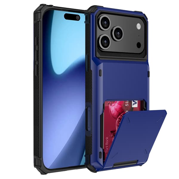 Kotelo iPhone 15 Pro Max -puhelimelle, korttipaikka, laivastonsininen Noz5402