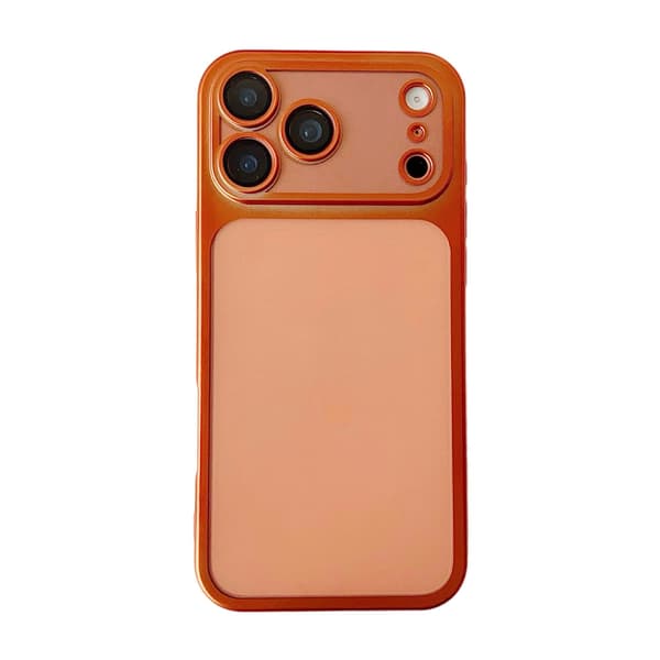 Etui til iPhone 15 Pro Mat Elektrobelagt Linse Detalje Orange Klar