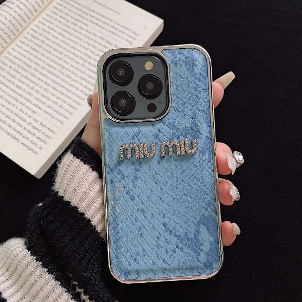 Kotelo iPhone 16 Pro Max Diamond Accent Electroplated Leather Texture Blue