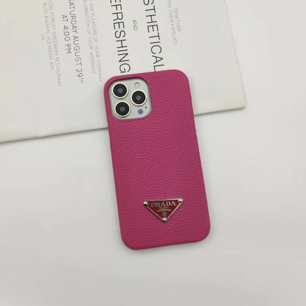 Etui til iPhone 15 Plus Lædertekstur Rosarød Noz10632