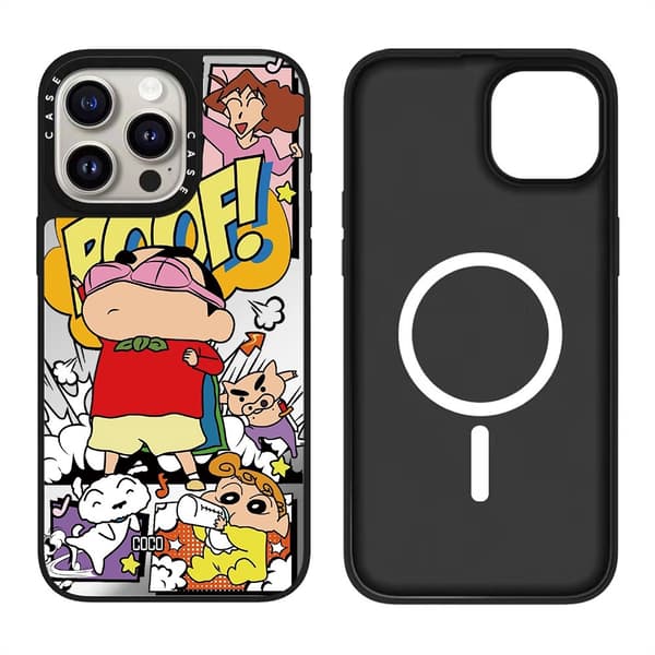Etui til iPhone 15 Pro Magnetisk Sølv Sort Noz1204